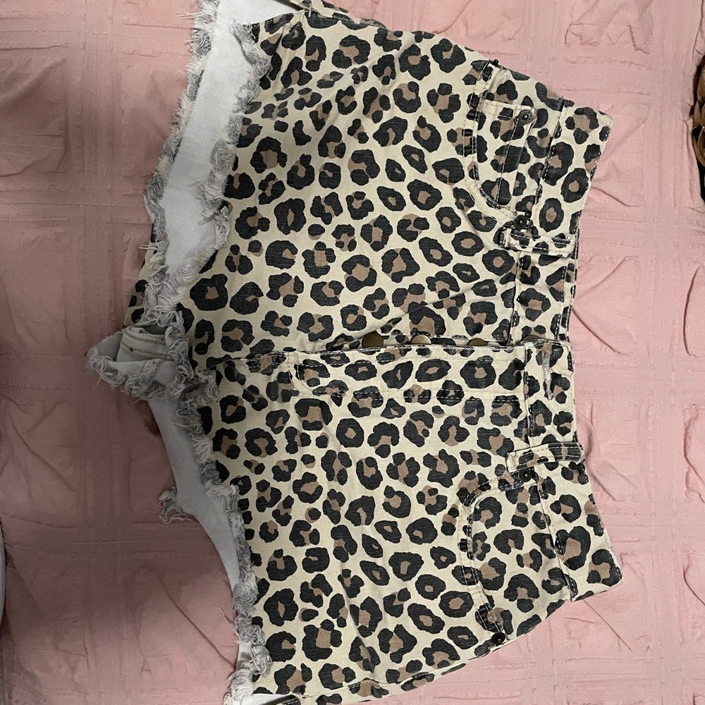 Cheetah Jean shorts